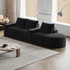 KWPZQEB 99" Cloud Curved Sectional Sofa with Chaise, Convertible L-Shape Couch with Deep Seats, Boneless Couches for Living Room, No Assembly Required - 3 of 4