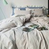 Beige Ruffle Duvet Cover, 100 Washed Cotton, Farmhouse Set, 3 Pieces, Zipper Ties, Soft Vintage Bedding - 2 of 4