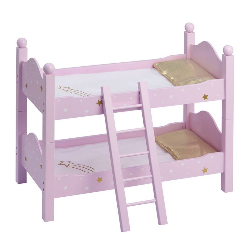 Olivia&#39;s Little World 18&#34; Doll Wooden Convertible Bunk Bed with Ladder Pink, 1 of 11