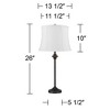 360 Lighting Lynn Modern Industrial Buffet Table Lamps 26" High Set of 2 Black Metal White Softback Drum Shade for Bedroom Living Room Bedside Family - 4 of 4