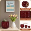 SpassWay 22" Dia Outdoor Indoor Ceramic Planter Pot Decorative Planter with Drainage Hole Patio Flower Pot - 4 of 4