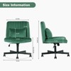 MaseiKar Velvet Office Chair with Cross Legged Design, Memory Foam Seat & Stainless Steel Frame, 320lb Capacity, Green Color, Wheels Included - 2 of 4