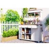 Doorway Patio Fir Wood Potting Bench Table with Hutch,Outdoor Garden Plant Stand with Drawers and Shelves,Wooden Mudroom Greenhouse-Coolbibila - 3 of 4