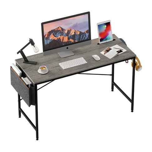 Bestier 47 Inch Modern Simple Style Portable Table Home Office Engineered  Wood Desktop Mount Computer Desk With Storage Bag And Iron Hook, Gray :  Target