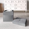 Home Design Chico 12" Tufted Upholstered Folding Storage Bench With Pocket - 4 of 4