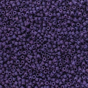 John Bead Miyuki Delica Bead 11/0 Frosted Glazed Purple Matte (DB2293) 5.2gms Vial - 1 of 1