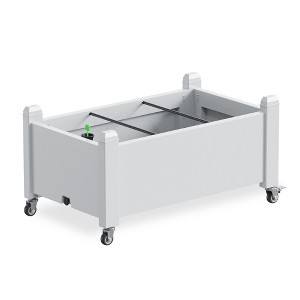 Lyngins Raised Garden Bed with Wheels,Plant Box with 53L Soil Capacity & 9L Integrated Water Storage for Vegetables, Flowers,Gray - 1 of 4