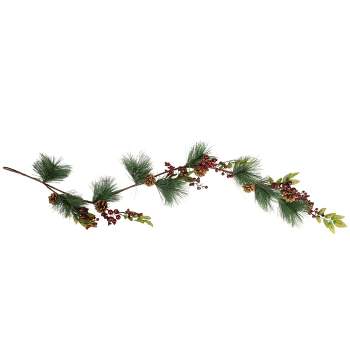 Northlight 5' X 8 Frosted Red Berry And Pine Artificial Christmas