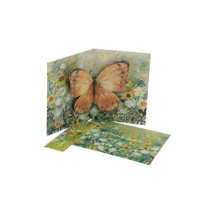 Unique Bargains Greeting Card Oil Painting Series Butterfly Paper 5.9"x4.4"x0.4" 1 Pc - 1 of 4
