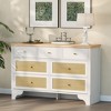 homfan 47.3" 7-Drawer Dresser - Natural Rattan & Wood Chest w/Sturdy Base for Bedroom/Entryway - 4 of 4