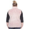 Plus Size Zip up High Pile Fleece vest -White Mark - 3 of 4