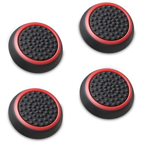 Fosmon For PS5 Controller Thumb Crips, (Set of 4) Analog Stick Joystick Controller Thumb Grip For Nintendo Switch / Switch Lite Xbox One, Black/Red - image 1 of 4