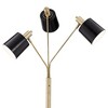 Pacific Coast Lighting Studio Mid Century Modern 71" Tall Standing Floor Lamp Large Arc 3-Light Metal Brass Finish Living Room Bedroom Black Shade - 3 of 4