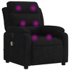 vidaXL Black Velvet Massage Recliner Chair - Manual Recline, Vibration, Side Pocket, Wood/Metal Frame, Comfortable Lounger/Lounge - 2 of 4