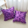 Unique Bargains Indoor Outdoor Solid 3D Sequins Leaf Color Throw Pillow Cover 2 Pcs - 3 of 4