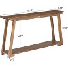 Lantine 63-Inch Solid Wood Console Table, 2-Tier Entryway Table, Narrow Sofa Table Behind Couch for Living Room, Hallway - 3 of 4