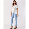 INSPIRE CHIC Women's Short Sleeve Round Neck Stretch Business Classic Peplum Top - 4 of 4