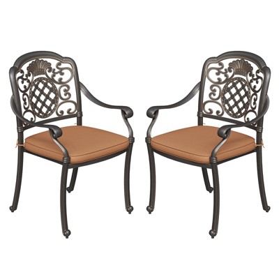 COZONY Patio Chair Set with Cushions, All-Weather Outdoor Dining Chairs, Cast Aluminum Garden Seating for Deck Backyard