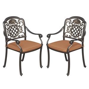 COZONY Patio Chair Set with Cushions, All-Weather Outdoor Dining Chairs, Cast Aluminum Garden Seating for Deck Backyard - 1 of 4