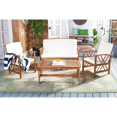Fontana Brown Acacia 4-Piece Outdoor Conversation Set
