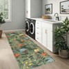 Floral Print Area Rugs Farmhouse Accent Rug with Non-Slip Backing, Washable Soft Low Pile Indoor Floor Mats for Bedroom, Living Room - 2 of 4