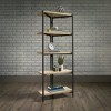 HomeStock North Avenue Bookcase, 5 Shelf, Charter Oak Finish, Metal Frame - 4 of 4
