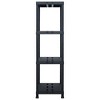 vidaXL Storage Shelf Rack Black 485 lb 35.4"x15.7"x54.3" Plastic - 3 of 4