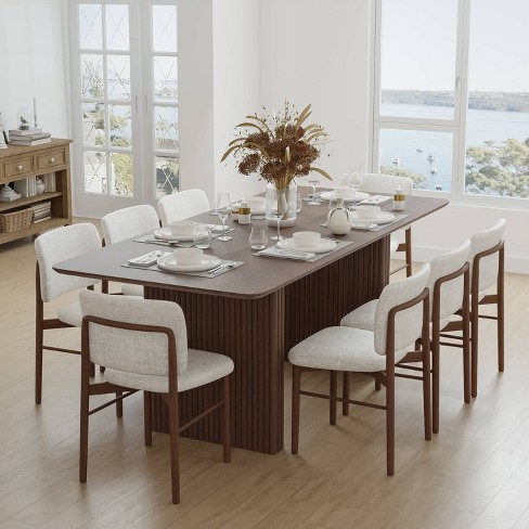 Dovelina 79" Wood Dining Table Mid-century Modern Kitchen Table Dining ...