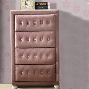 Acme Furniture Reggie Dresser Pink Fabric - 1 of 4