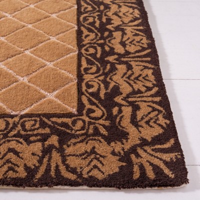 Beige Hand-Knotted Easy Care Wool Blend Area Rug