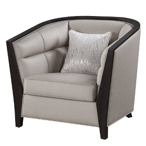 38" Zemocryss Chair Beige Fabric - Acme Furniture: Linen Upholstery, Wood Frame, No Assembly Required - 1 of 4