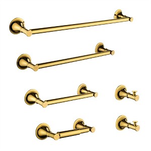 OUTSUPPLY Brushed 6 Piece Bathroom Towel Rack Set, Wall Mounted Modern Hardware with Hidden Mounting, Rustproof, Scratch-Resistant - 1 of 4