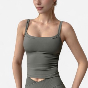 Anna-Kaci Women's Fitted Stretch Camisole Tank Top with Square Neckline and Thin Shoulder Straps - 1 of 4