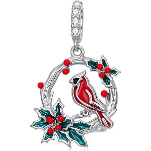 925 Sterling Silver Bird Charm Set with "Our Love Never Dies" Inscription, Cardinal Phoenix Blue Jay Designs for Women - 1 of 4