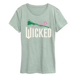 Women's - Wicked - Wand And Broomstick Logo Short Sleeve Graphic T-Shirt - 1 of 4