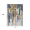 Navy Blue And Gold Abstract Washable Indoor Outdoor Area Rug - 3 of 4