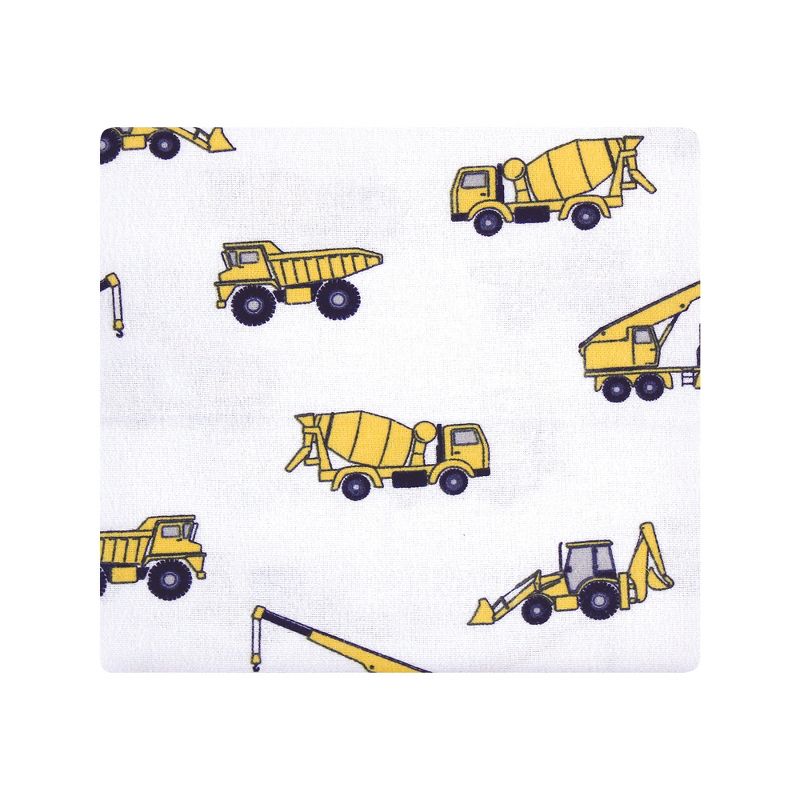 Hudson Baby Infant Boy Cotton Flannel Receiving Blankets Bundle, Construction, One Size, 4 of 8