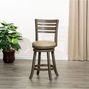 NicBex Dining Chairs Upholstered Chair Bar Height Chairs Slat Back Swivel Chair Leather Accent Seat for Kitchen - 1 of 4