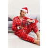 Ekouaer Mens Onesie Christmas Hoodie Fleece One Piece Pajamas Zipper Up Flannel Adult Pjs Christmas Red L - 3 of 4