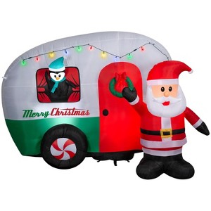 Gemmy Christmas Inflatable Santa's RV, 6 ft Tall, Multi - 1 of 4