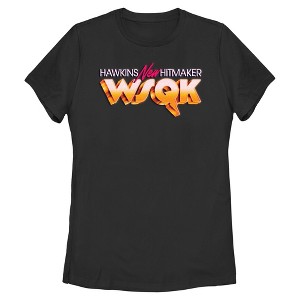 Womens Stranger Things Hawkins Hitmaker WSQK Logo T Shirt - 1 of 4