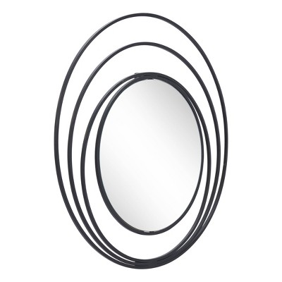 Deluna Round Decorative Wall Mirror Black - ZM Home