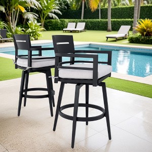 PAGED Patio Dining Chairs Set of 2 Classic Swivel Outdoor Dining Chairs with Aluminum Frame for Garden, Patio - 1 of 4