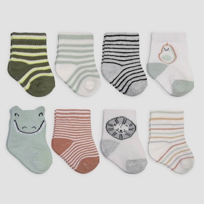 Image of Carter's Just One You® Baby 8pk Safari Veggies Socks - 0-3M