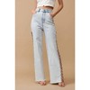 Women's Denim Stretch Jeans Cut Out Sides With Jewels - Blue B - 2 of 4