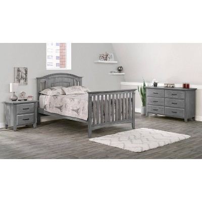 Graphite Gray 2-Drawer Solid Wood Nightstand