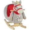 Whisen Kids Plush Rocking Horse with Seat Belt, Handles, Backrest and Plush Fabric, Riding Rocker Chair for Toddlers - Gray - 4 of 4