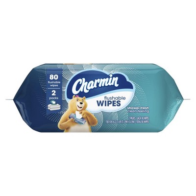 Charmin Flushable Wipes, 2 packs, 40 Wipes Per Pack, 80 Total Wipes