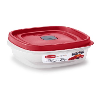 Rubbermaid 3 Cup Plastic Food Storage Container