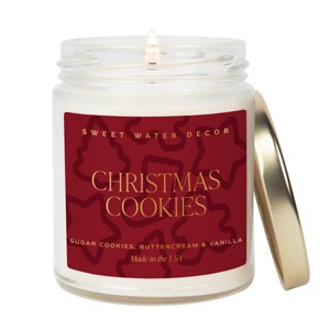 Sweet Water Decor Christmas Cookies Patterned 9oz Clear Candle - 1 of 3